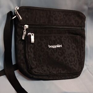 Baggallini Black Animal Print Crossbody Bag